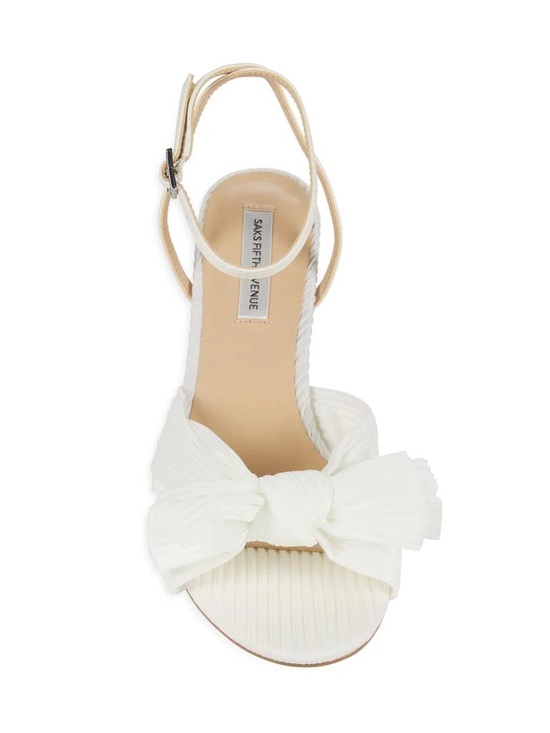 Saks Fifth Avenue Shoes - Saks Fifth Avenue Ivory Bow Ankle-Strap Heels